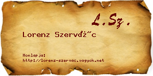 Lorenz Szervác névjegykártya